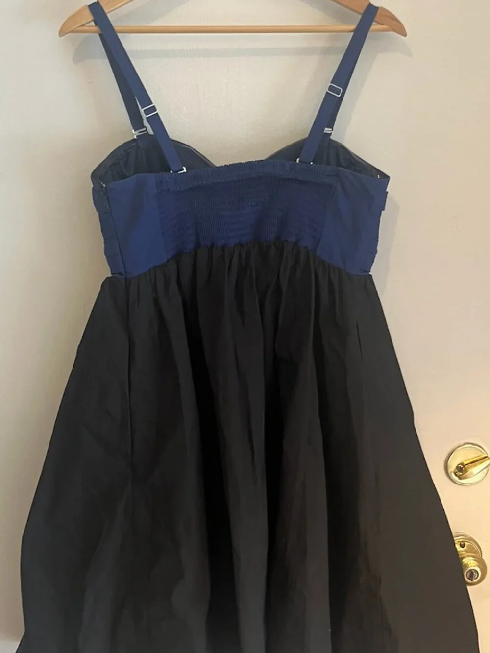 Kate Spade Blue/Black Taffeta Sleeveless Cocktail Dress (12)